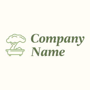 Outlined Bonsai logo on a Floral White background - Environmental & Green