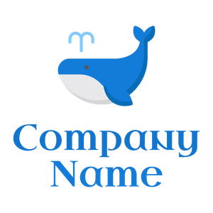 Blue Whale logo on a White background - Abstract