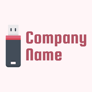 Usb flash drive logo on a Lavender Blush background - Computer