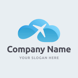 airplane silhouette logo on a cloud - Automotive & Vehicle