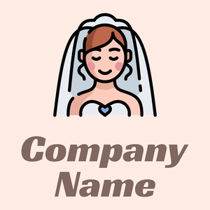 Bride logo on a Misty Rose background - Wedding Service