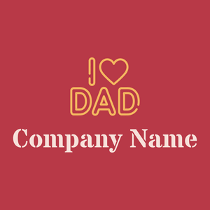 I love dad logo on a Medium Carmine background