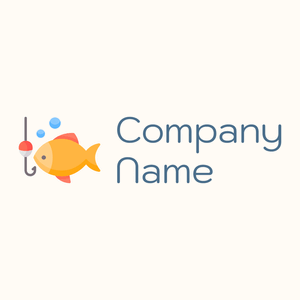 Fishing logo on a Floral White background - Games & Recreation