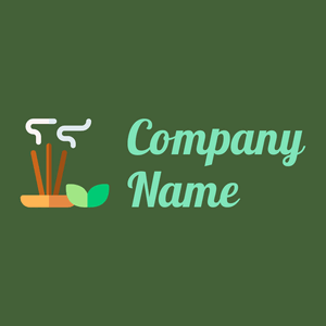 Incense logo on a Green House background - Floral