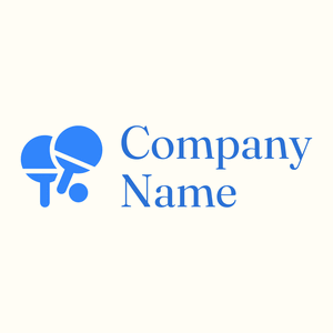 Table tennis logo on a Floral White background - Games & Recreation