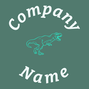 Tyrannosaurus rex logo on a Dark Green Copper background - Abstract