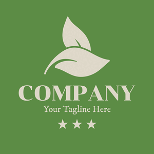 Logo of beige leaves on a green background - Landscaping