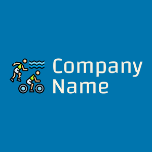 Triathlon logo on a Cerulean background - Community & Non-Profit