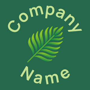 Tropical leaves logo on a Green Pea background - Environmental & Green