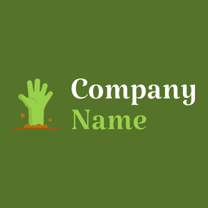 Zombie logo on a Green Leaf background - Abstract