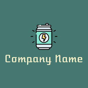 Energy drink logo on a Dark Green Copper background - Food & Drink