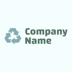 Recycle symbol logo on a Azure background - Environmental & Green