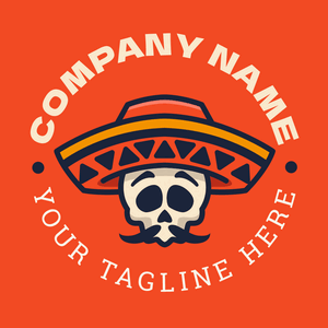 Rounded skeleton logo with hat - Food & Drink