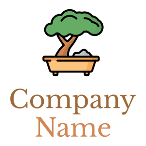 Cartoon Bonsai logo on a White background - Environmental & Green