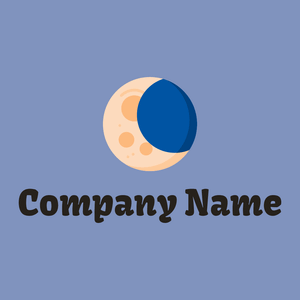 Waning moon logo on a Wild Blue Yonder background - Abstract