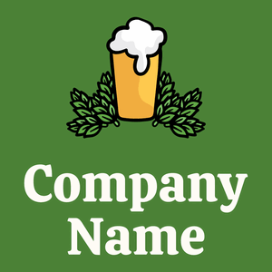 Beer logo on a Green Leaf background - Food & Drink