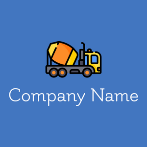 Concrete mixer logo on a Curious Blue background - Construction & Tools