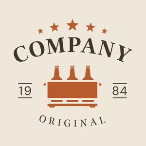 Orange and beige beer crate logo - Food & Drink