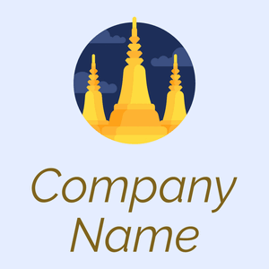 Wat phra kaew logo on a Alice Blue background - Abstract