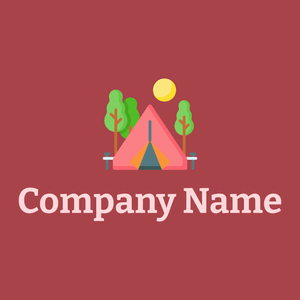 Camping logo on a Roof Terracotta background - Abstract