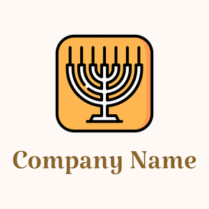 Menorah logo on a Seashell background - Religious