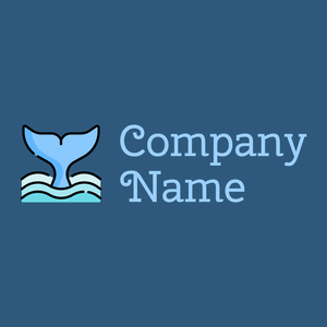 Whale logo on a Venice Blue background - Abstract