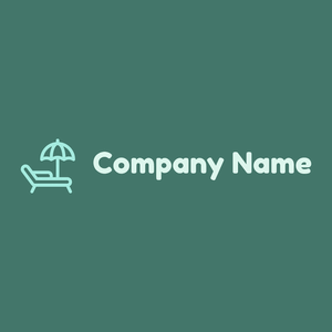 Sunbed logo on a Dark Green Copper background - Travel & Hotel