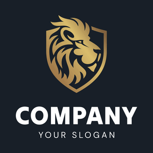 gold lion in sheld logo - Security