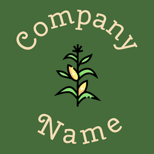 Corn logo on a Green House background - Agriculture