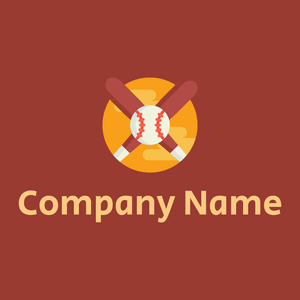 Dark Tangerine Baseball on a Thunderbird background - Sports