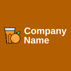 Orange juice logo on a Tenne (Tawny) background - Food & Drink