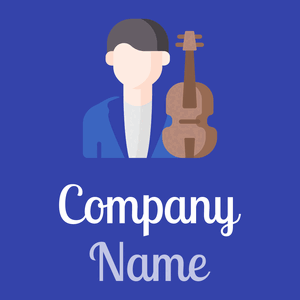 Musician logo on a Blue background - Entertainment & Arts