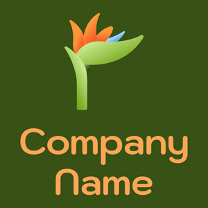 Bird of paradise logo on a Verdun Green background - Abstract