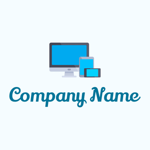 Responsive logo on a Alice Blue background - Technology