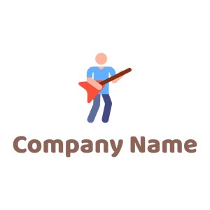 Guitar player logo on a White background - Entertainment & Arts