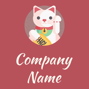 Maneki neko logo on a Blush background - Abstract