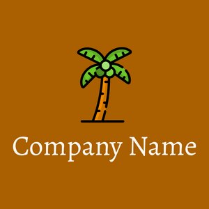 Coconut tree on a Tenne (Tawny) background - Food & Drink