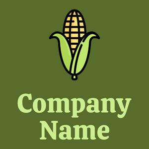 Corn logo on a Green Leaf background - Agriculture