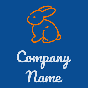 Easter bunny logo on a Dark Cerulean background - Animals & Pets