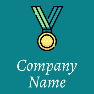 Medal logo on a Dark Cyan background - Abstract