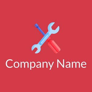 Repair tools logo on a Persian Red background - Construction & Tools