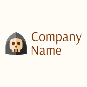 Grim reaper logo on a Floral White background - Abstract