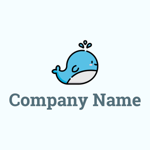 Whale logo on a Azure background - Abstract