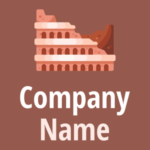 Light Coral Colosseum on a Copper Rust background - Community & Non-Profit