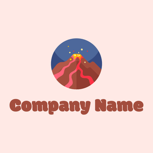 Rounded Volcano logo on a Misty Rose background - Abstract