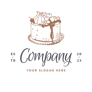 elegant cake drawing logo - Food & Drink