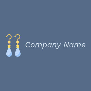 Earrings logo on a Kashmir Blue background - Fashion & Beauty