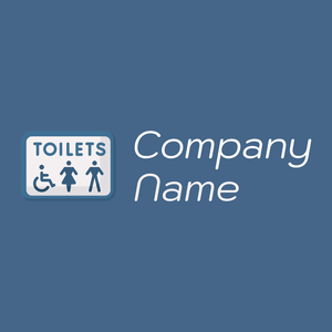 Toilets logo on a Wedgewood background - Construction & Tools