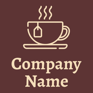 Tea cup logo on a Redwood background - Food & Drink