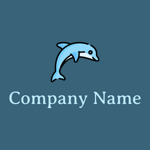 Light Sky Blue Dolphin on a Matisse background - Animals & Pets